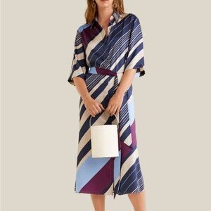 Mango Stripped Shirt Dress Size 6 NO BELT‎